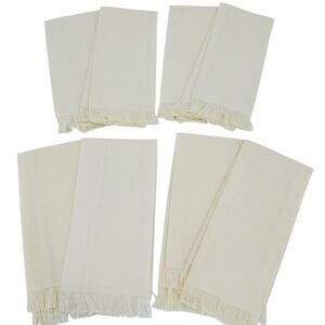 8 Blank Cross Stitch Dinner Napkins or Fingertip TOWELS Cream 19" x 11"
